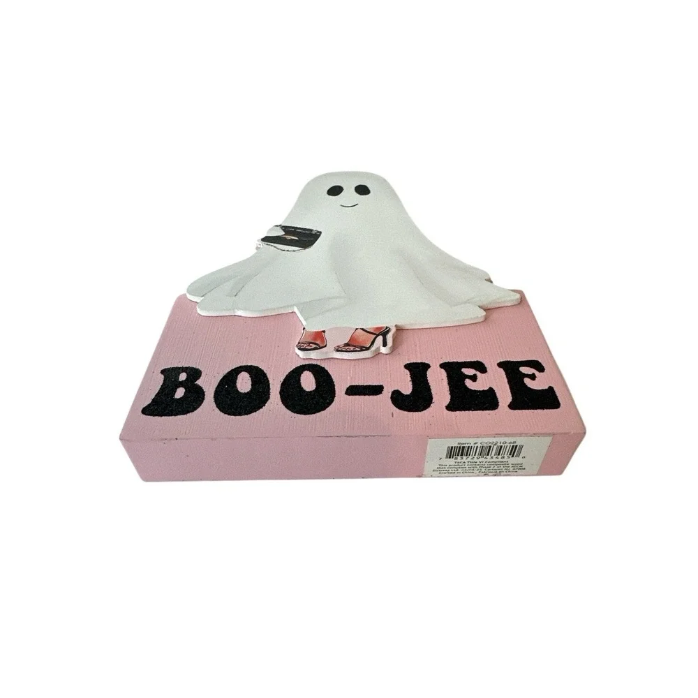 New‎ Halloween Decoration Pink Ghost Wood